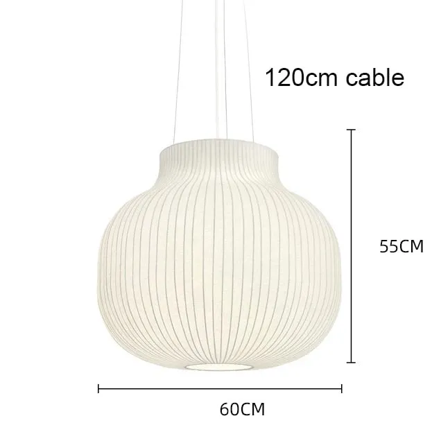 Nordic LED Pendant Chandelier: Modern Silk Fabric Hanging Lamp for Living Room, Dining Room, Bar, and Stairs