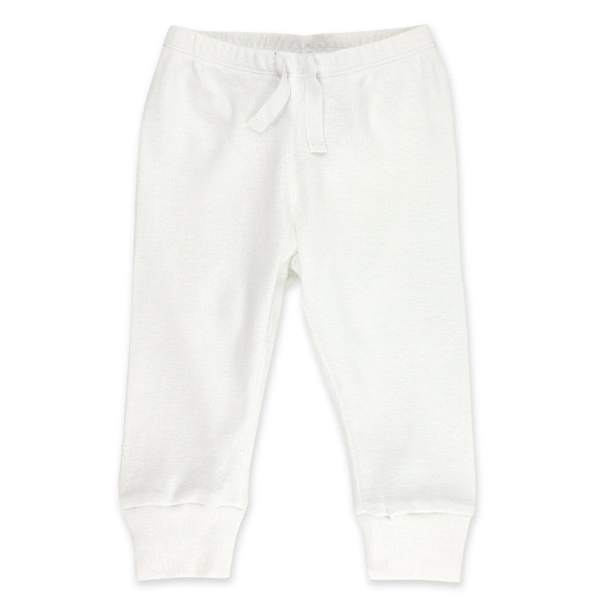Organic Cotton Rib Jogger Pant - White