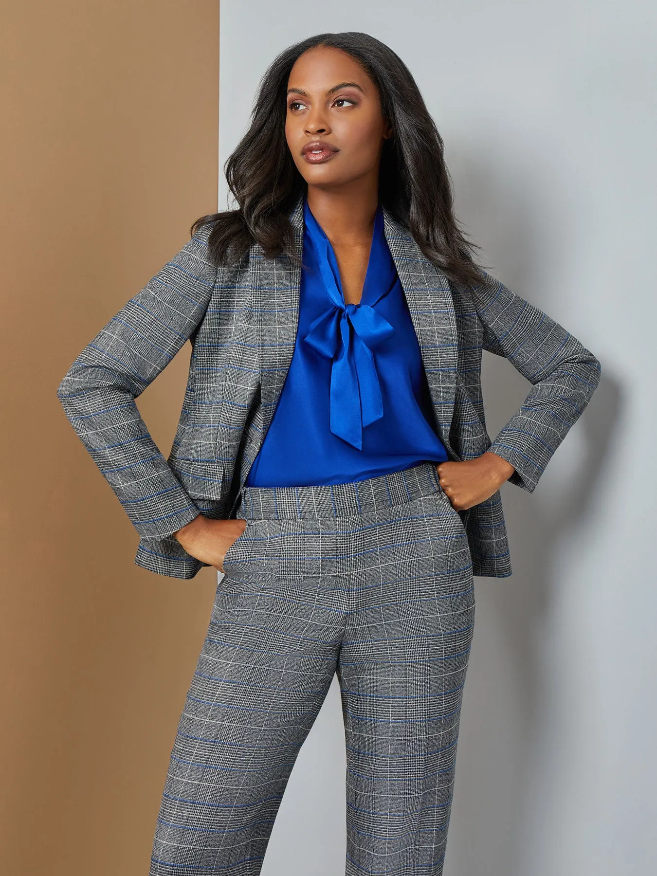 Petite Ava Jacket, Glen Plaid