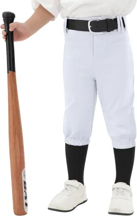 Resinta Toddler & Youth Boys Baseball Pants with Socks and Belt Kids Knicker Softball Pants Knee-Length Kids Tee Ball Pant