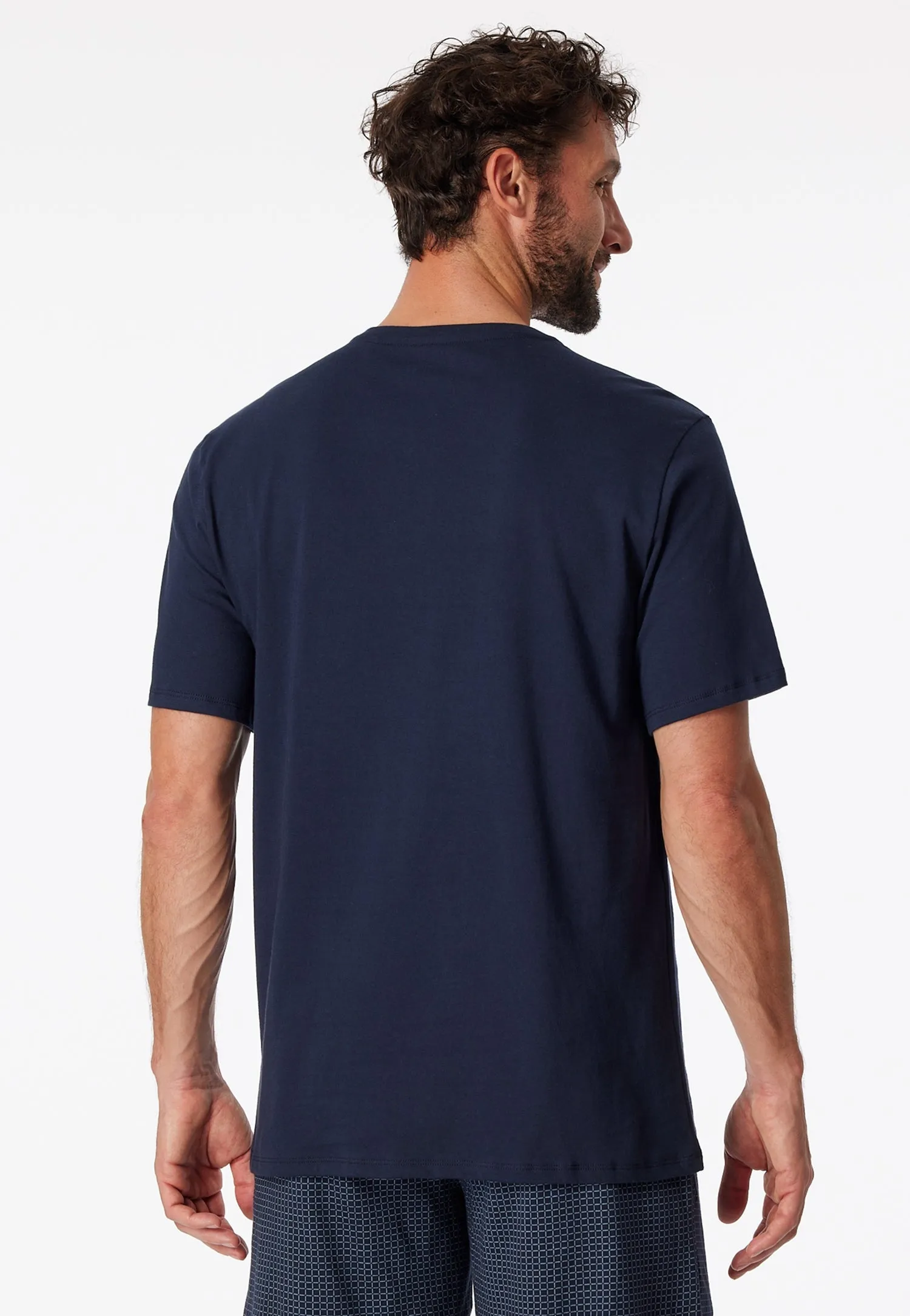 New Schiesser Mix & Relax Short Sleeve Shirt with Button Placket