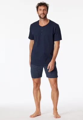 New Schiesser Mix & Relax Short Sleeve Shirt with Button Placket