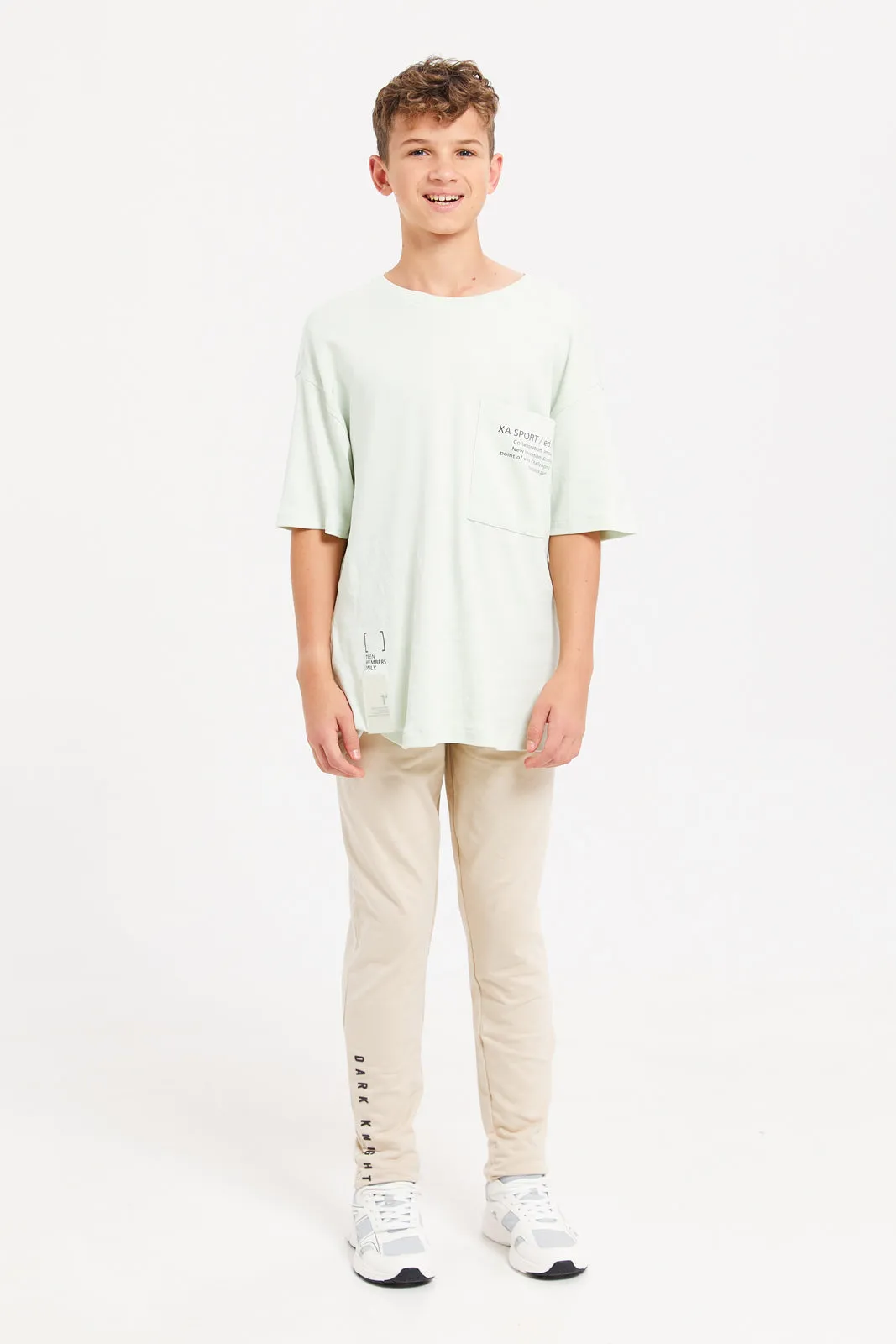 Senior Boys Beige Batman Active Pants
