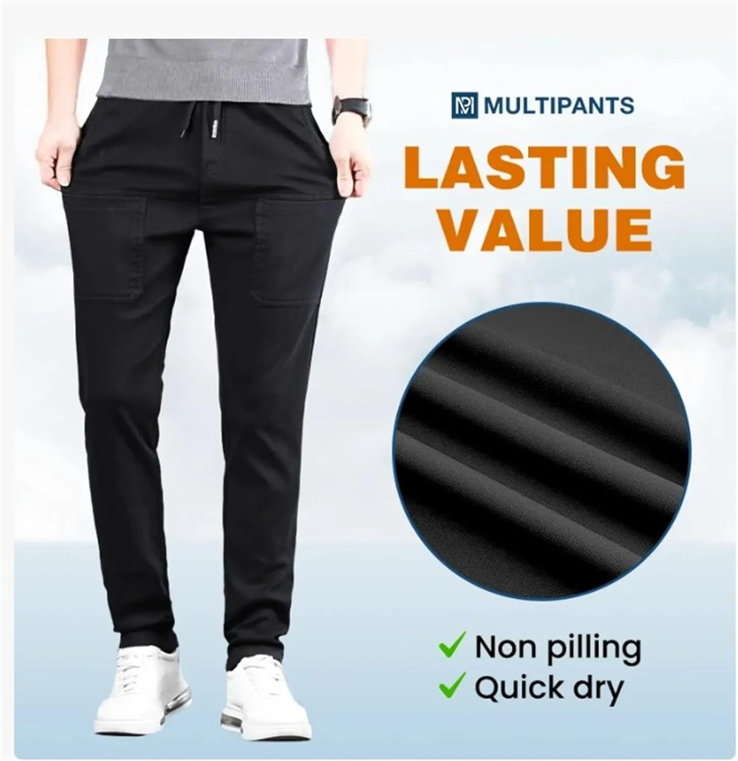 Sirmale Cargo Pants, Sirmale Multipants - High Stretch Multi-Pocket Cargo Pants, Men Comfy Multi Pants-Black||S