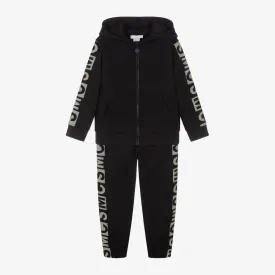 Stella McCartney Boys Black Cotton SMC Logo Tracksuit