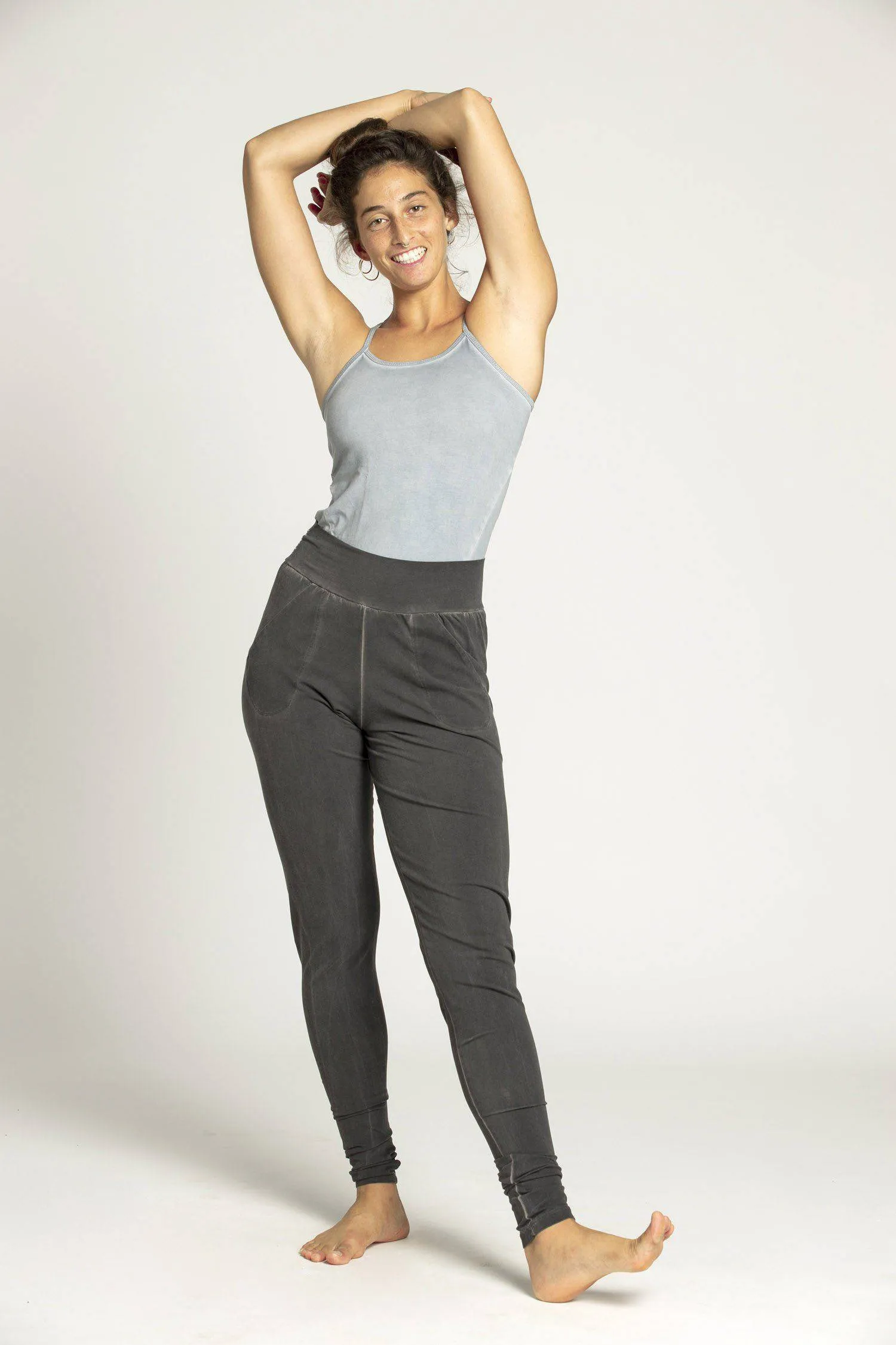 Stonewash Extra Long Slouchy Pants