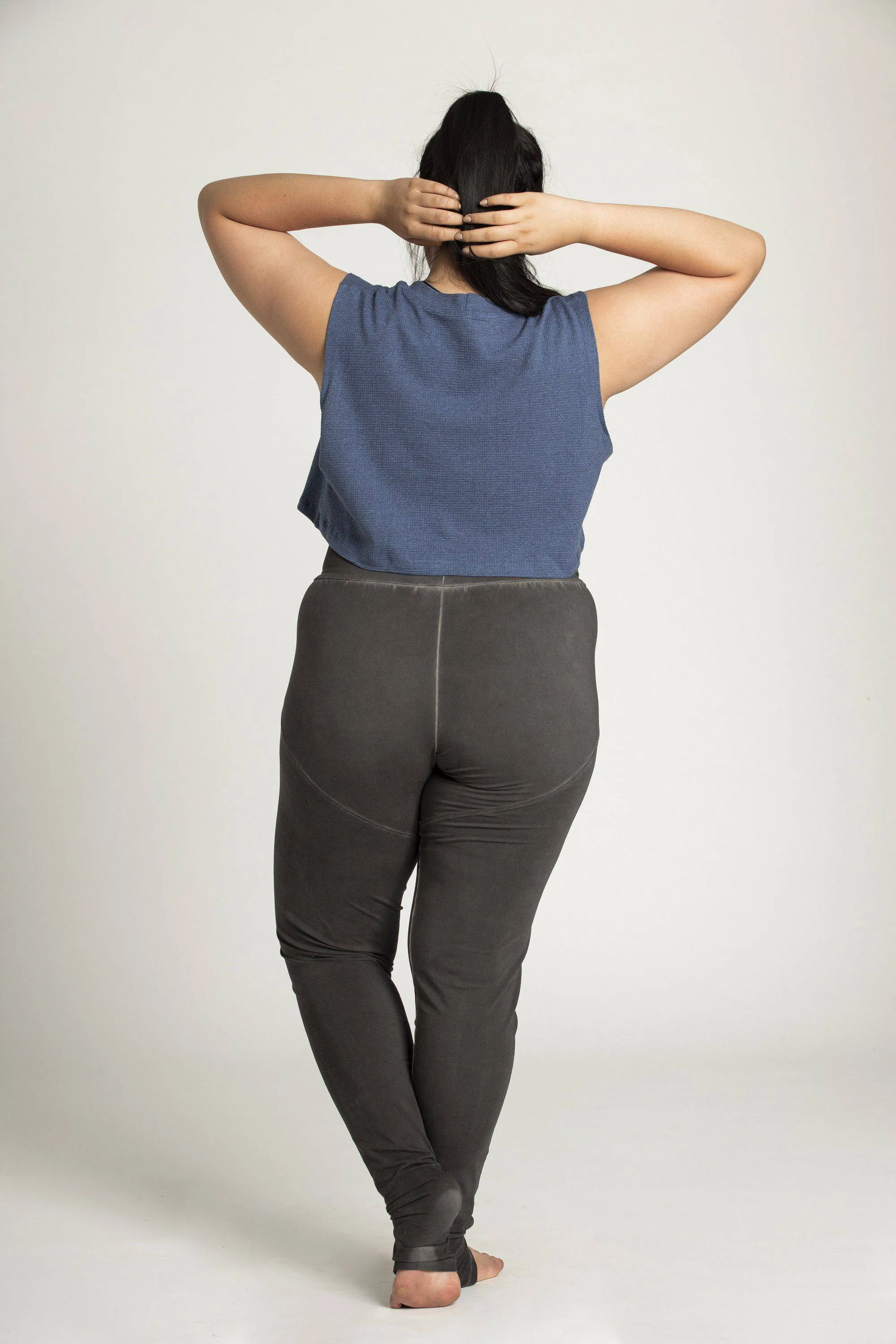 Stonewash Extra Long Slouchy Pants