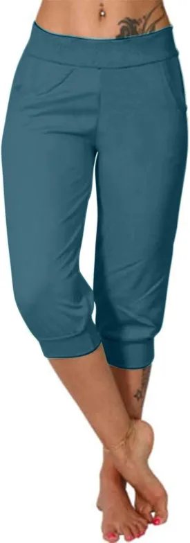 TANGNADE Women's Yoga Capris Pants Loose Soft Workout Joggers Joggers Elastic Waist Sweatpants Sports Casual Pants Pockets