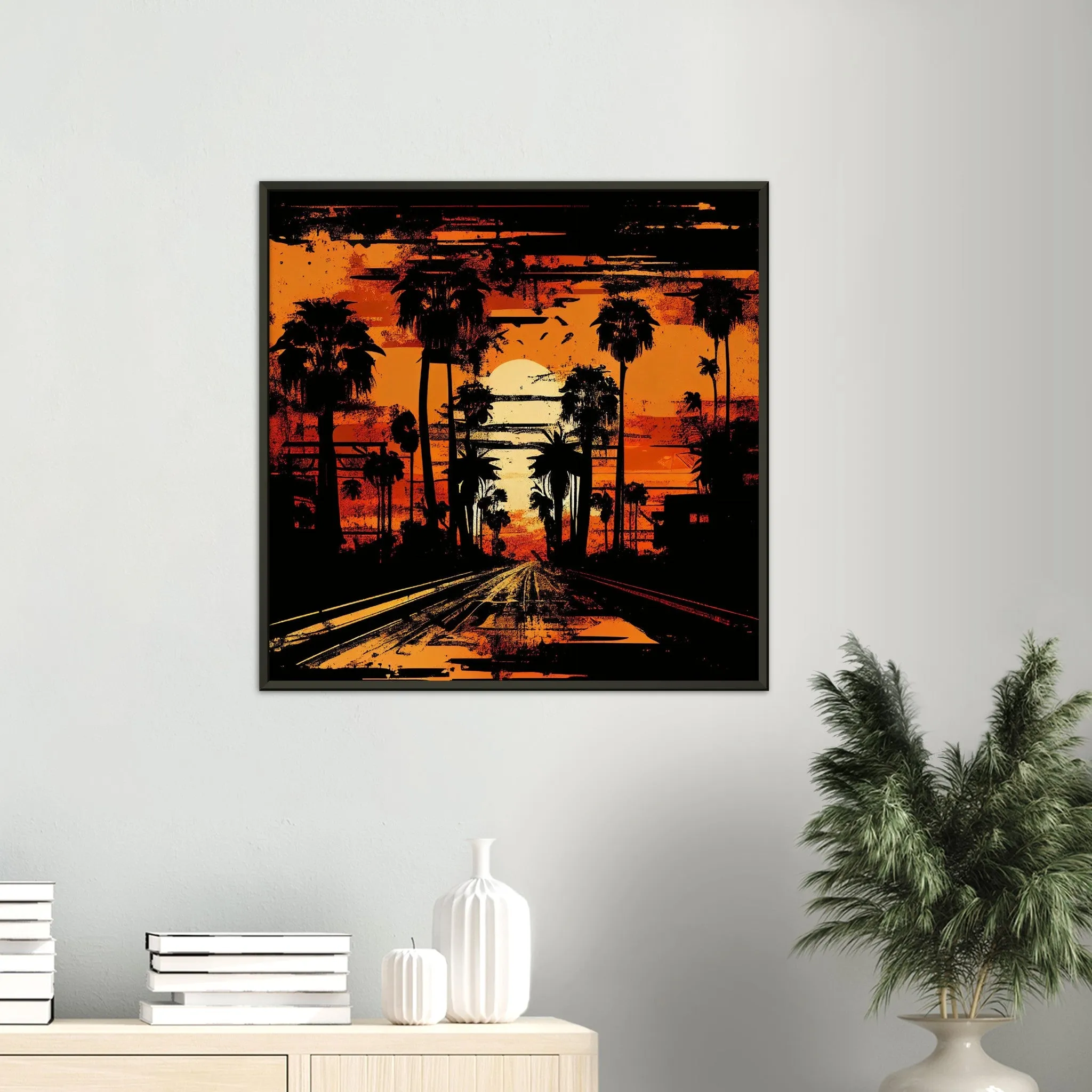 Vampire Art Grunge Sunset Boulevard - Premium Matte Paper Metal Framed Poster - 70x70cm (28x28inch)