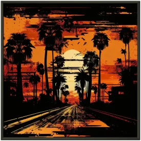 Vampire Art Grunge Sunset Boulevard - Premium Matte Paper Metal Framed Poster - 70x70cm (28x28inch)
