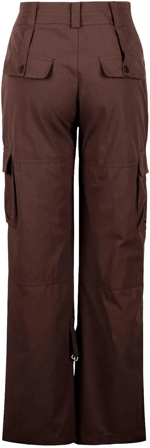 Women's Cargo Pants High Waisted Casual Wide Leg Pants Baggy Stretch Military Tactical Pants with Pockets