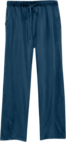 Womens Summer Wide Leg Business Casual Chute Pants Loose Drawstrings High Waisted Long Trousers with Pockets